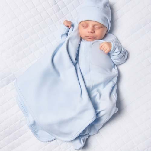Essentials Solid Blue Receiving Blanket