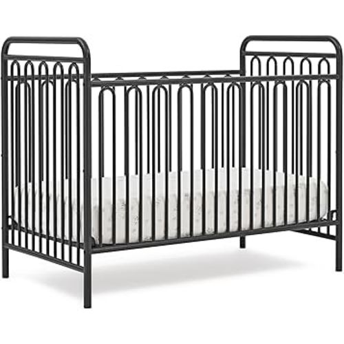 Delta Children Darcy 4-in-1 Metal Convertible Crib, Charcoal Grey