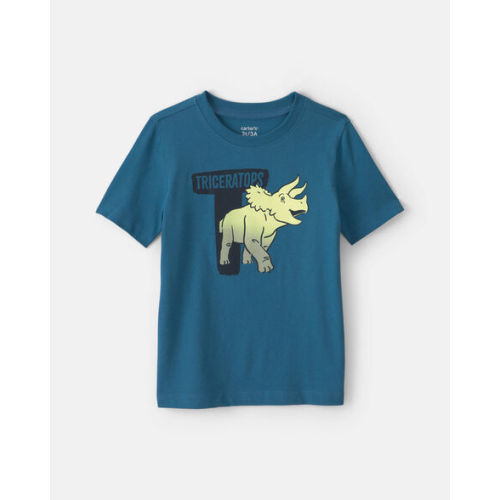 Toddler Boy Triceratops Dinosaur Graphic Tee - Blue | Carter's