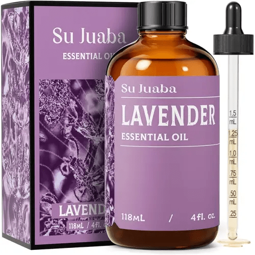 SU JUABA Lavender Essential Oil 4 Fl Oz, 100% Pure Natural Aromatherapy Oil for Diffuser, Skin Care, Relaxation, Sleep, Wool Dryer Balls - 118ML