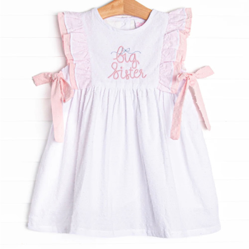 Big Sister Embroidered Dress, White – Stitchy Fish