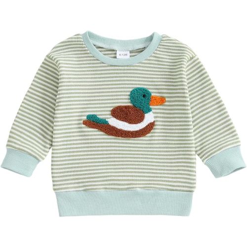 Toddler Baby Boy Girl Sweatshirt Sweater Long Sleeve Crewneck Waffle Knit Outfit Pullover Tops Fall Winter Clothes