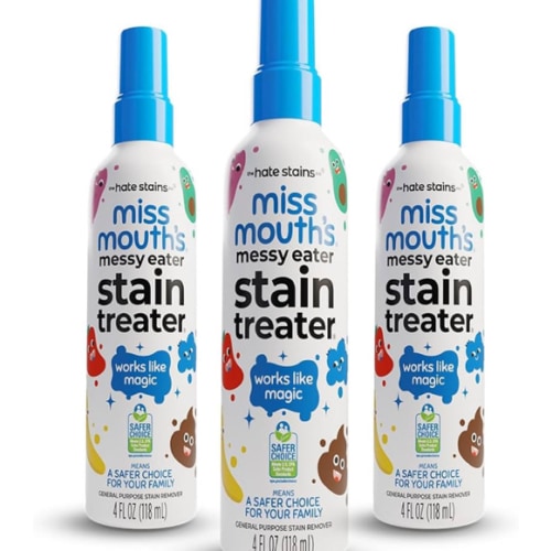 Miss Mouth's Messy Eater Stain Treater Spray - 4oz 3 Pack Stain Remover - Newborn & Baby Essentials - No Dry Cleaning Food, Grease, Coffee Off Laundry, Underwear, Fabric