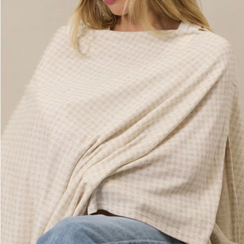 Cream Houndstooth Nursing Cover