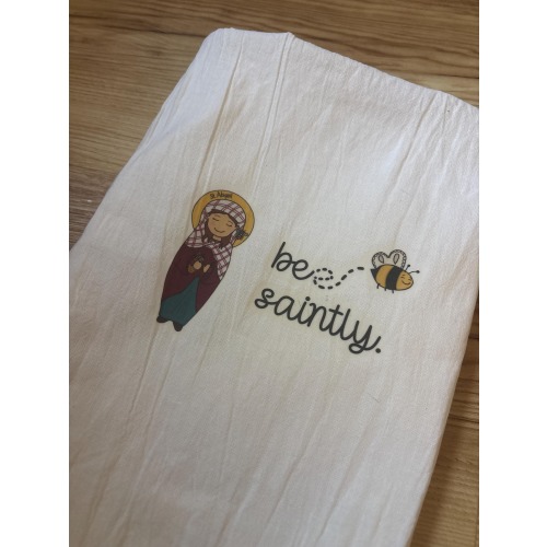 Bee Saintly (St. Abigail) Cotton Tea Towel