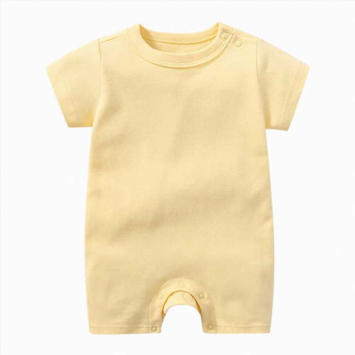 Ccpelsie Infant Baby Girl Clothes Newborn Boys Romper Summer Outfit Ruffle Short Sleeve Jumpsuit Romper Cute Baby Outfit(Yellow,0-3 Months)