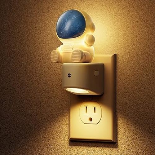 L LOHAS LED Night Light for Kids, 3D Space Night Light Plug in, Dusk to Dawn Nursery Night Lights, RGB+Soft White 3000K, 3 Lighting Modes, Room Decor, Children