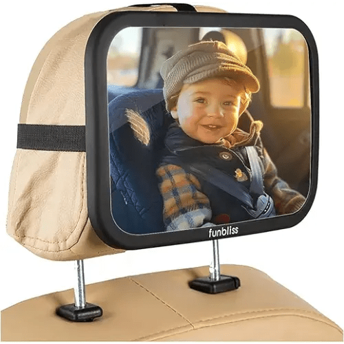 Baby Car Mirror Most Stable Backseat Mirror with Premium Matte Finish,Ultra High Definition PMMA Material, Secure and Shatterproof,Black
