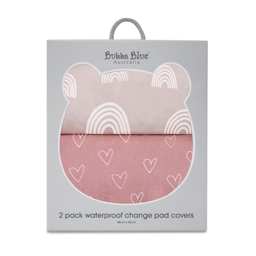 Bubba Blue Nordic Change Mat Cover 2 Pack Pink/Rose