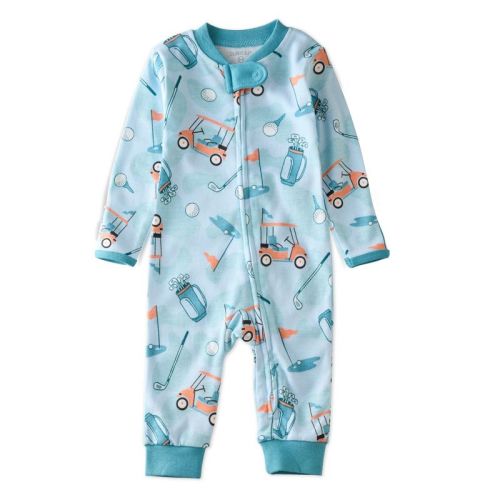 Butterblu SHADOW Sleep & Play Baby Pajamas for Boys & Girls Little Golfer Blue 0-3M