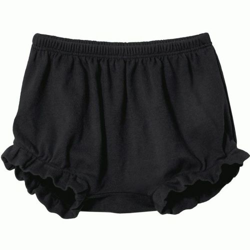 City Threads USA-Made Girls Soft Cotton Bloomer Diaper Cover | Black - Newborn
