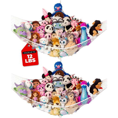 Lilly's Love, Stuffed Animal Storage Net, White, 67"L x 47"W x 47"H