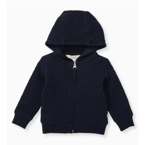 Organic Cotton Quilted Bee Baby Jacket - Midnight