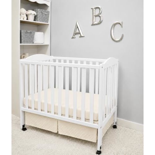 American Baby Company Heavenly Soft Minky Dot 3-Piece Mini/Portable Crib Bedding Set, Cream