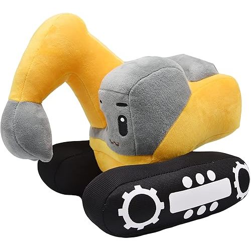 Soft Excavator Stuffed Construction Toy Super Cute Plush Digger Trucks Excellent Gifts for Kids or Birthday Party 11 Inches