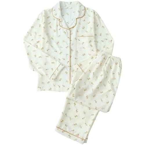 Verdusa Women's 2 Piece Pj Sets Matching Sets Printed Pajama Sets Sleepwear Long Sleeve Tops and Pants