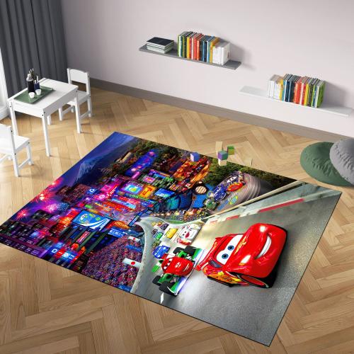 Lightning McQueen Kids Rug: Colorful Cars Nursery Decor