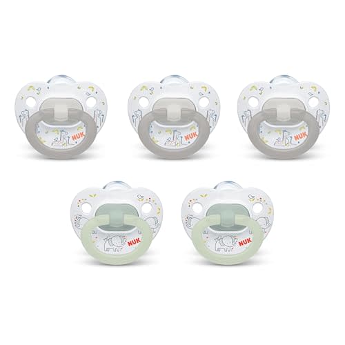 NUK Comfy Orthodontic Pacifiers for 0-6 Months  BPA-Free, 5-Pack, Soft & Durable Design for Baby Comfort