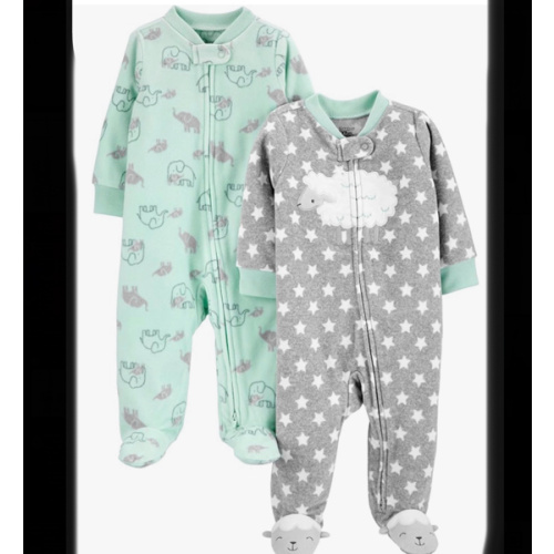 Simple Joys by Carter's unisex-baby 2-pack Neutral Fleece Footed Sleep and Play