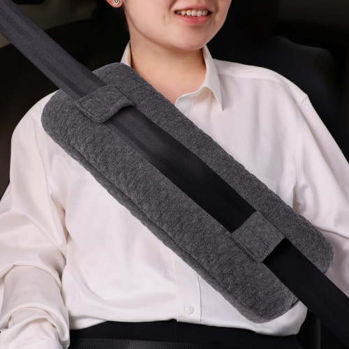 RoamReady Seat Belt Pillow for Mastectomy Post-Surgery, Heart Surgery Recovery Support Cushion Pad for Chest Chemo Port Pacemaker Bypass Hysterectomy Recovery Gifts for Women (Dark Gray)