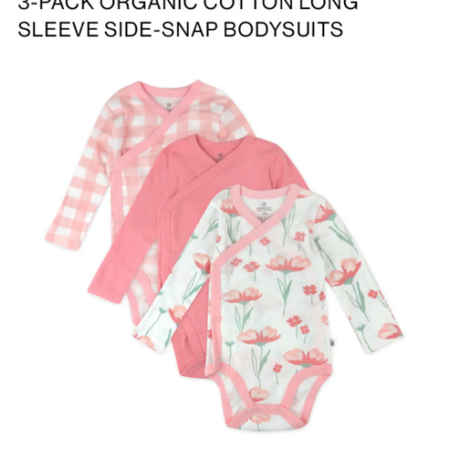 3-Pack Organic Cotton Long Sleeve Side-Snap Bodysuits | Honest Baby Clothing
