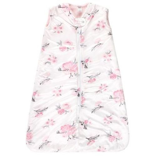 Hudson Baby Infant Girls Mink with Faux Shearling Inner Sleeping Bag, Sack, Blanket, Pink Floral, 12-18 Months