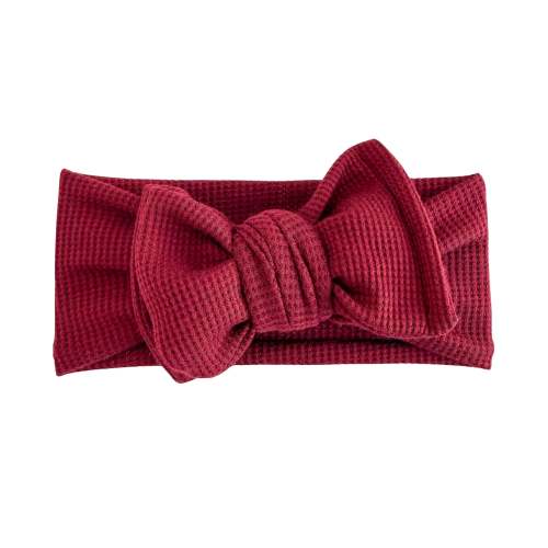 Burgundy Waffle Baby Headband, Top Knot or Oversized Bow | Oversized Bow / Newborn | Harper + Remi