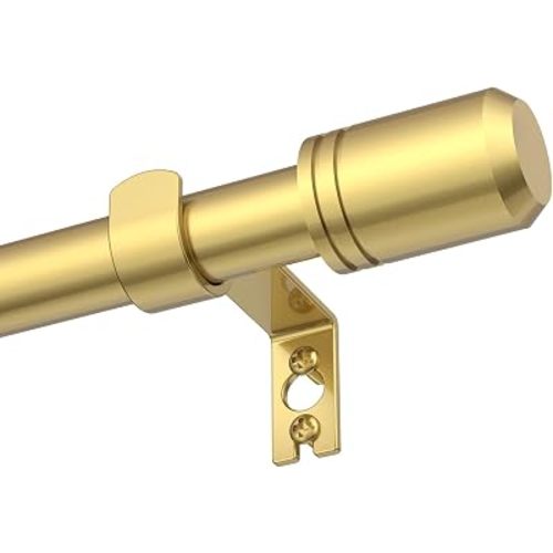 Curtain Rods for Windows 28 to 48-60 Inches, 5/8 Inch Gold Adjustable Small Curtain Rod Set with Brackets for Bedroom Living Room