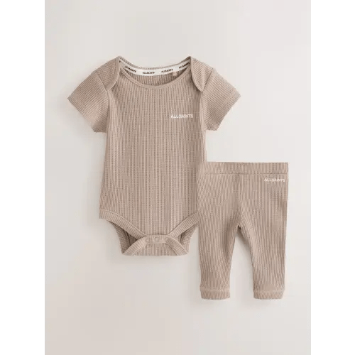smALLSAINTS Neutral Textured Bodysuit and Trousers Baby Set