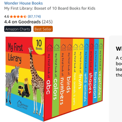 My First Library: Boxset of 10 Board Books for Kids