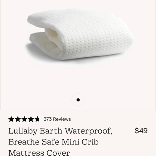 Lullaby Earth Waterproof, Breathe Safe Mini Crib Mattress Cover