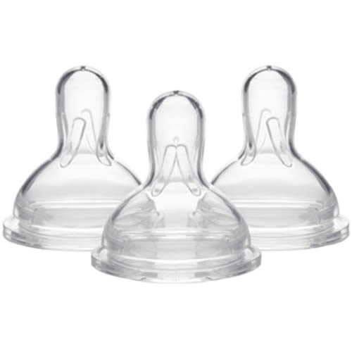 Medela Slow Flow Bottle Nipples Wide Base, 0-4 Months - 3 Pack I Worldwide Surgical