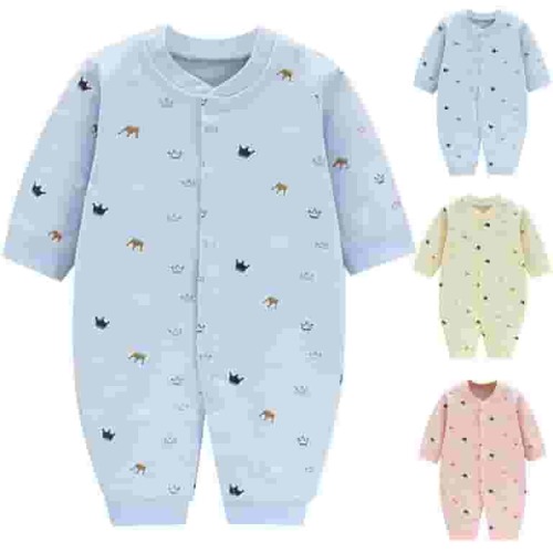 Summer Savings Clearance 2025 Bovxnpu Baby Girl Bodysuit, Infant Baby Cotton Bodysuits, Child Printing Newborn Button-Neck Long Sleeved Long Rompers 0-3 Months