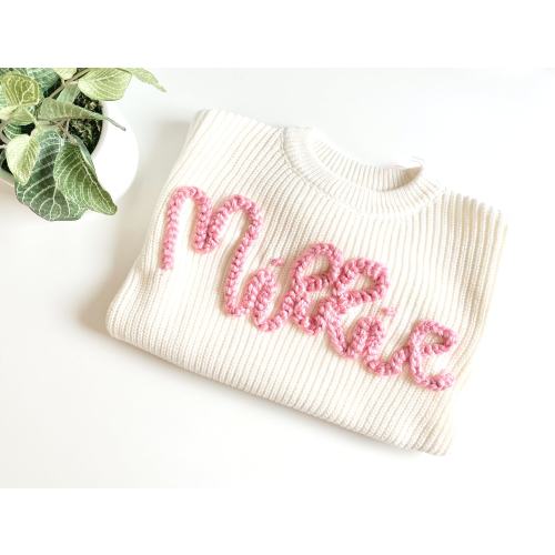 Custom Embroidered Name Baby Sweater: First Birthday Outfit