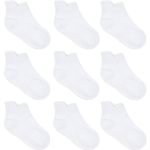 Zaples Baby Non Slip Grip Ankle Socks with Non Skid Soles for Infants Toddlers Kids Boys Girls