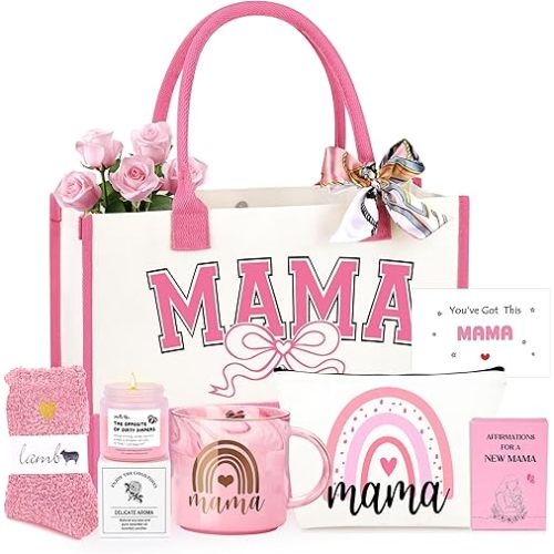 New Mom Gifts for Women, New Mom Care Package After Baby Postpartum Gifts Basket for Mama Expecting Mama, First Time Mothers Day Present for New Mommy