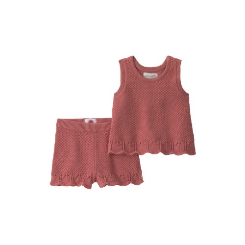 Scalloped Organic Cotton Tank Top & Shorts Set, 6M- Only a few left