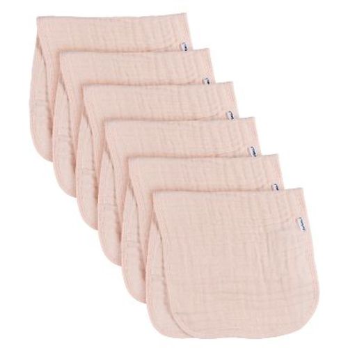 Gerber Baby Girls' Muslin Burp Cloths, 6-Pack, Pink