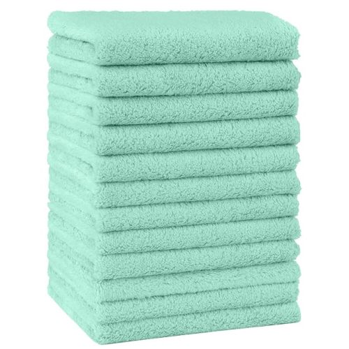 HOMEXCEL Baby Washcloths 12 Pack Microfiber Coral Fleece Soft Wash Cloths | Extra Absorbent, Gentle on Sensitive Skin, for Newborn Infants & Toddlers, Baby Bath Face Towel Reusable, 7 x 9" White