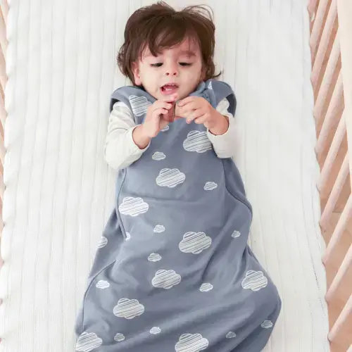 Organic Sleeveless Sleep Sack 0.5 TOG, Blue Sky Color, 6-18 Month Size