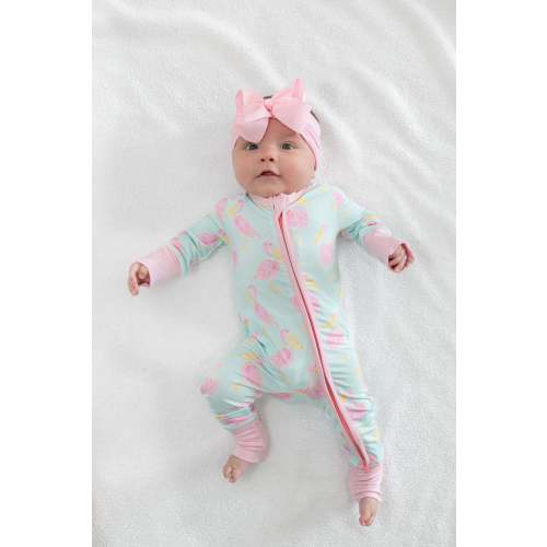 Pink Pelican Zipper Onesie