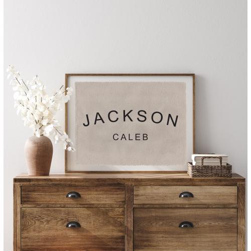 Personalized Name Flag Sign, Custom Nursery Wall Decor Canvas Poster, Wall Art Kids Room Pennant Banner