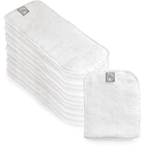 LA PETITE OURSE Microfiber Cloth Diapers Inserts, 3 Layers High Absorbing Microfiber, Reusable Liners for Cloth Diapers, CPSIA Certified - Pack of 12