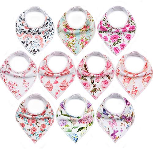 10-Pack Baby Bandana Bibs Upsimples Baby Boys Bibs for Drooling and Teething, Super Absorbent Bibs