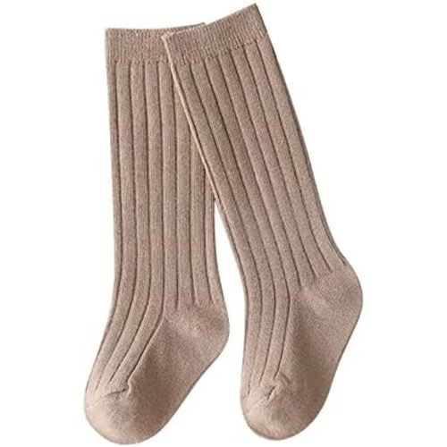 BILIKEYU Newborn Baby Toddler Little Kid Knee High Socks Solid Color Cotton Casual Stretch Knitted Long Socks 0