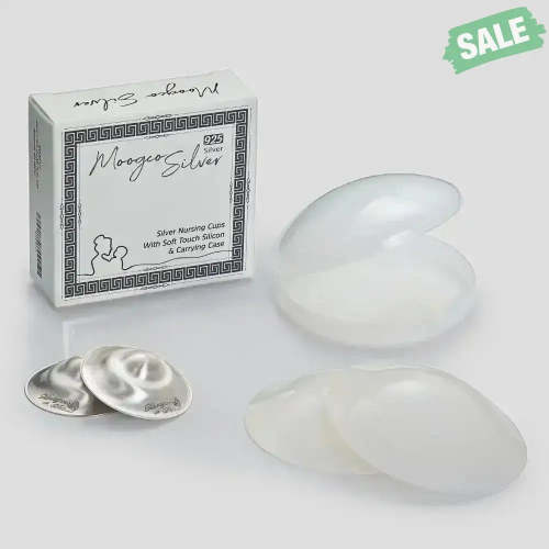 The Original Silver Nursing Cups with Silicone Pads