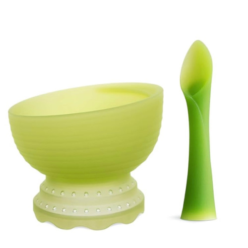 Olababy 2 Piece Baby Led Weaning Advanced Feeding Set, Includes Training Spoon and Steambowl