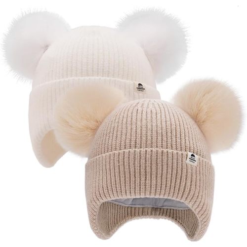 FURTALK Baby Toddler Winter Hat Pom Pom Beanie Girls Boys with Fleece Lined Kids Warm Cap