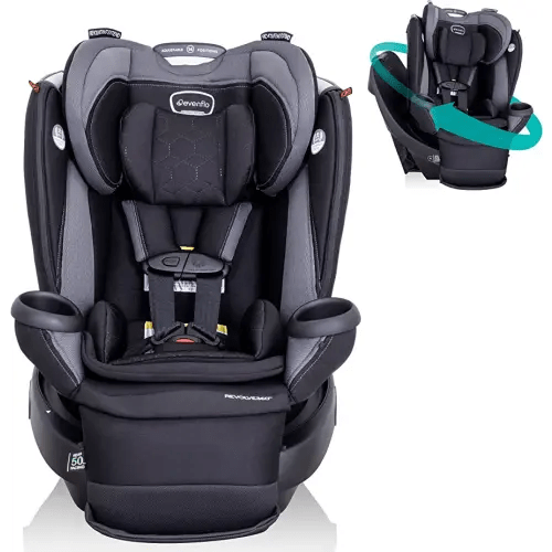 Evenflo Revolve360 Extend Convertible Car Seat with 360 Degree Rotation, Extended Rear-Facing, Forward-Facing, Booster Mode, and Secure Latch Install, Revere Gray