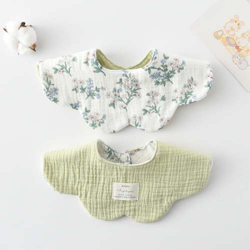 Dalrosia Dual Usage Baby Bibs for Drooling and Teething, Muslin Baby Drool Bibs for Boys & Girls with Hidden Pocket, Soft Cotton, Extra Absorbent, Mess-proof, for Toddler, Newborn, Infant